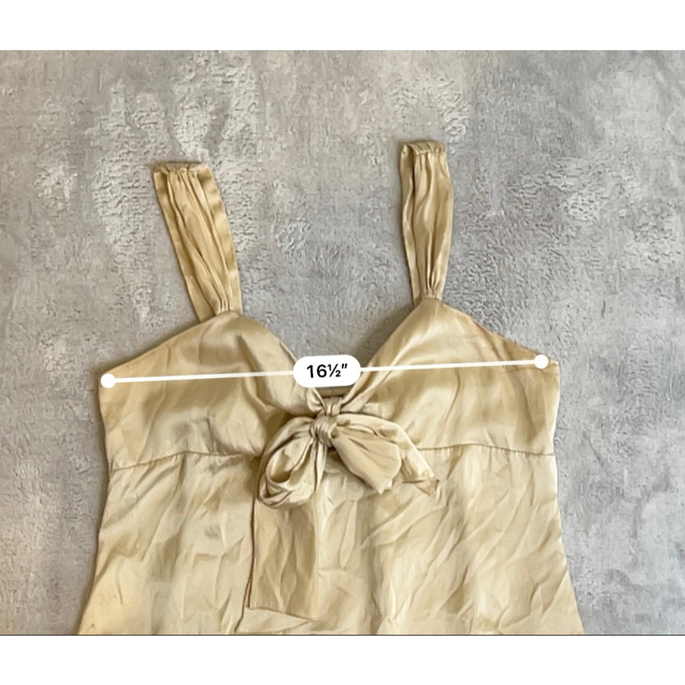 100% Silk NY & COMPANY Gold Y2K Camisole Size 12 - Picture 4 of 8